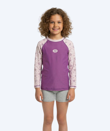 Watery UV tröja för barn - Brandman Långärmad Rashguard - Rosa/lila