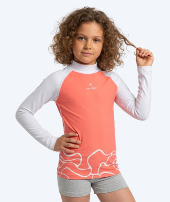 Watery UV tröja för barn - Chilton Långärmad Rashguard - Ljusrosa/vit