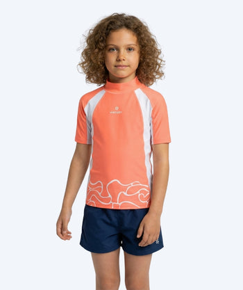 Watery UV tröja för barn - Chilton Kortärmad Rashguard - Ljusrosa/vit