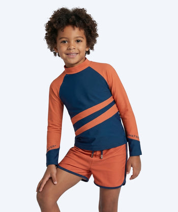 Watery UV tröja för barn - Manami Långärmad Rashguard - Orange/blå