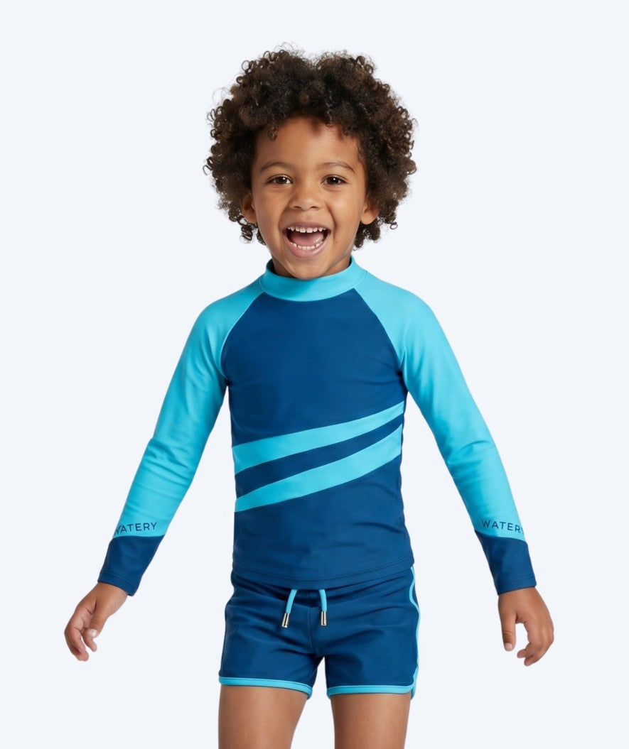 Watery UV tröja för barn - Manami Långärmad Rashguard - Atlantic Blue