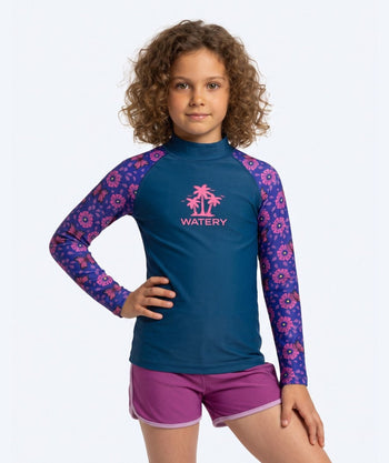 Watery UV tröja för barn - Osiris Långärmad Rashguard - Lila/mörkblå