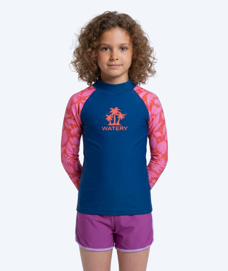 Watery UV tröja för barn - Osiris Långärmad Rashguard - Rosa/mörkblå