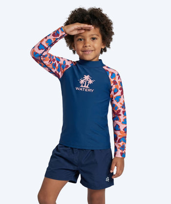 Watery UV tröja för barn - Osiris Långärmad Rashguard - Ljusrosa/mörkblå