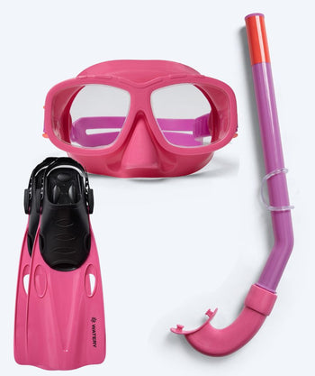 Watery snorkelset för junior (8-15) - Wyre/Masika - Lila/ljusrosa