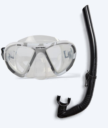 Watery Combo snorkelset för vuxna (från 15 år) - Rudder Camo/Itzel - Klar/svart