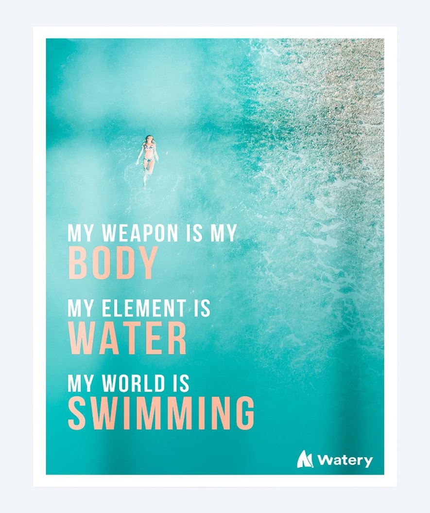Watery simningsposter - My World is Swimming
