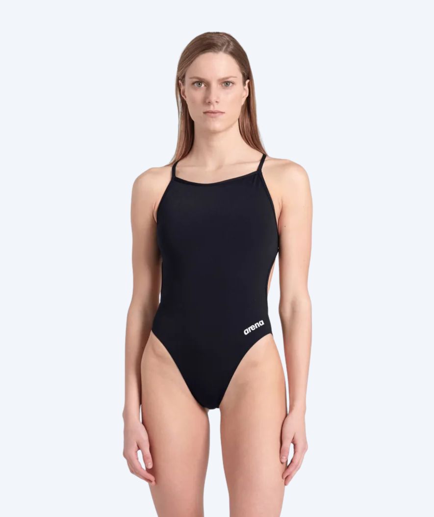 Arena baddräkt för dam - Solid Lace Back - Svart