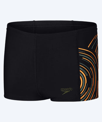 Speedo aquashorts för pojkar - Plastisol Placement - Svart/Gul