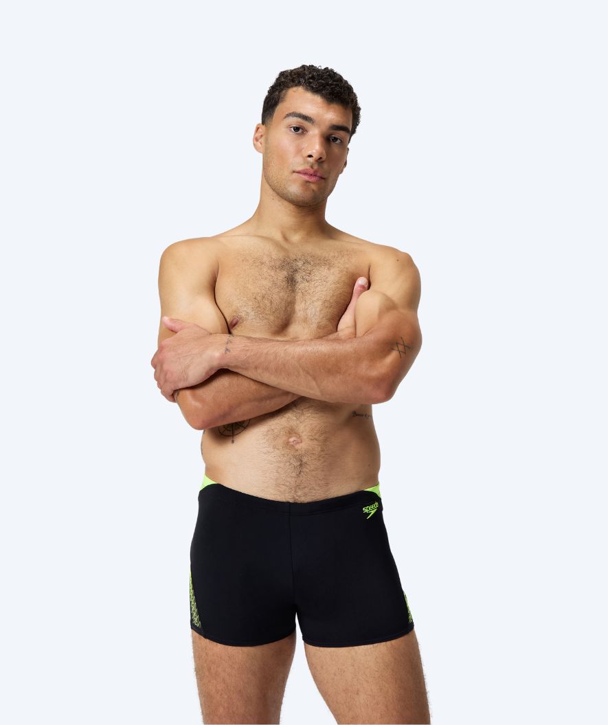 Speedo aquashorts för herr - Hyperboom Splice - Svart/gul