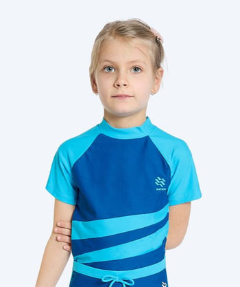 Watery UV tröja för barn - Manami Kortärmad Rashguard - Atlantic Blue