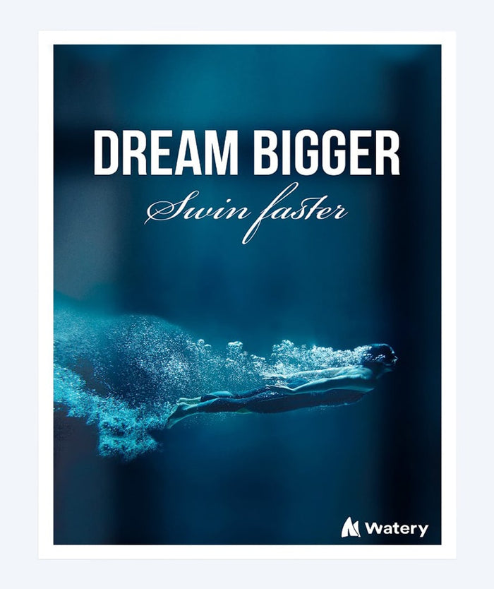 Watery simningsposter - Dream Bigger - Swim Faster