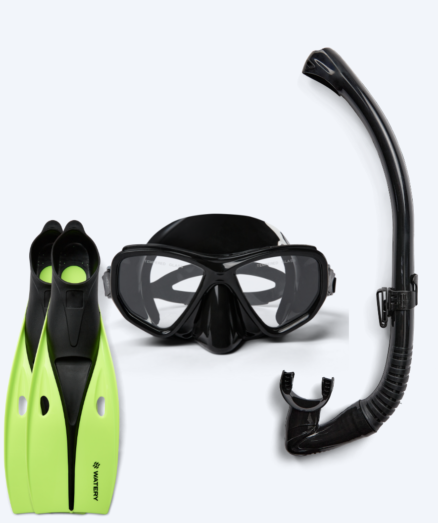Watery snorkelset för vuxna (från 15 år) - Fenton/Breeve - Svart