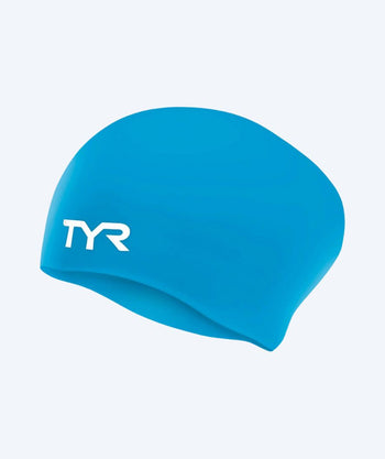 TYR badmössa för långt hår - Silicone - Blå