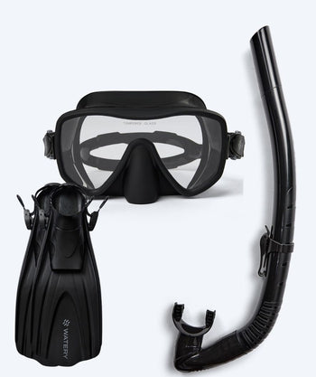 Watery snorkelset för vuxna (från 15 år) - Coast/Itzel/Skipper - Svart