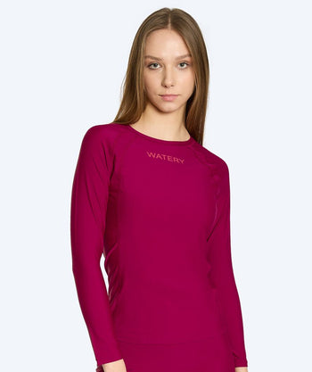 Watery UV tröja för dam - Remington Långärmad Rashguard - Mörkröd