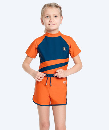 Watery UV badshorts för barn - Manami - Orange/blå