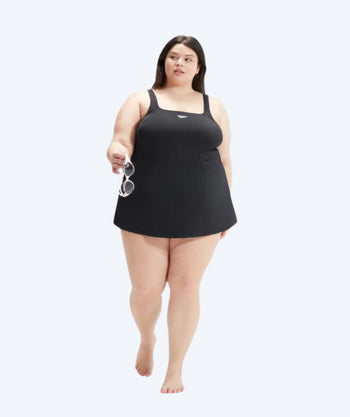 Speedo baddräkt i plus size för dam - Swim Dress - Svart