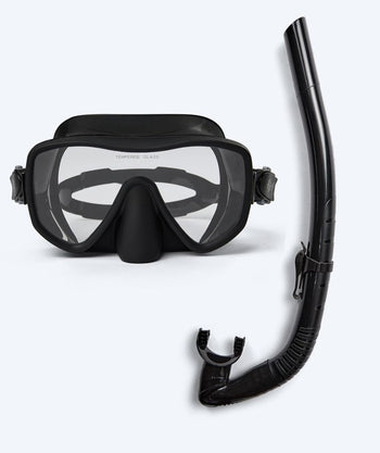 Watery Combo snorkelset för vuxna (från 15 år) - Coast/Itzel - Svart