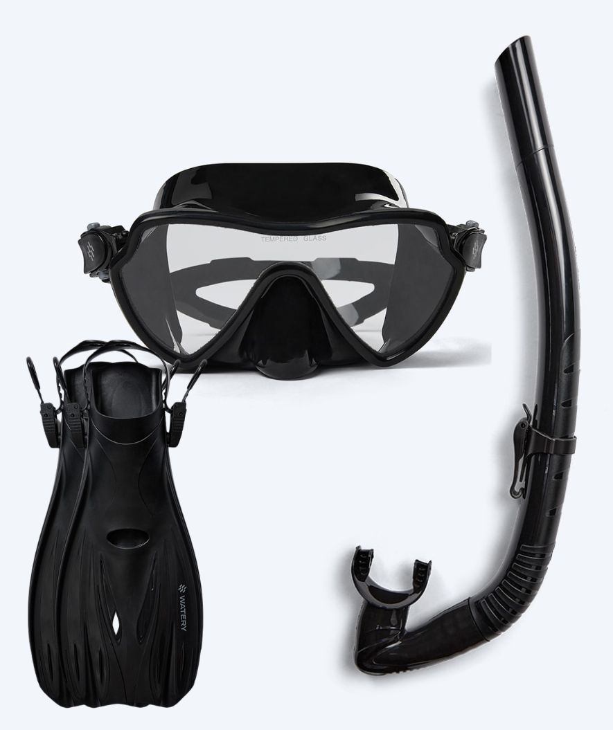 Watery snorkelset för vuxna (från 15 år) - Fraser/Itzel/Delmere - Svart