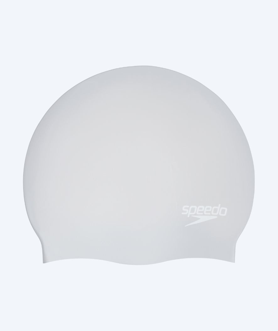 Speedo badmössa för långt hår - Silver/vit