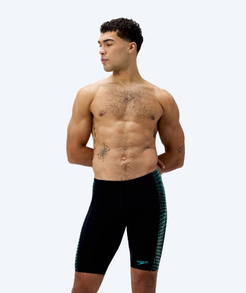 Speedo långa badbyxor för herr - Endurance Max Tech Pannel - Svart/grön