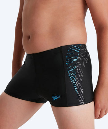 Speedo aquashorts för pojkar - Allover Panel - Svart/Ljusblå