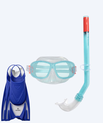 Watery snorkelset för barn (4-10) - Wyre/Bimasha - Vit/blå