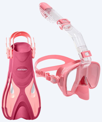 Watery snorkelset för barn - Fisher/Pearl - Rosa/rosa