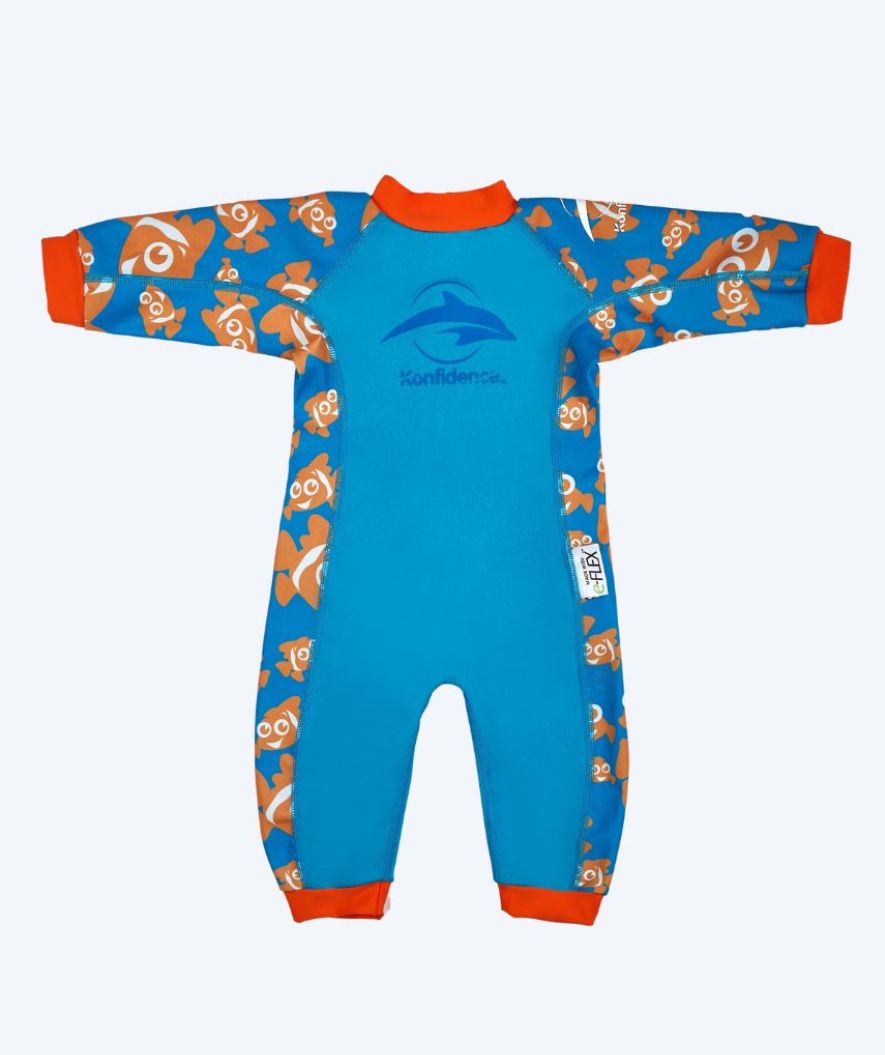 Konfidence våtdräkt för baby - SplashyTM - Ljusblå/orange