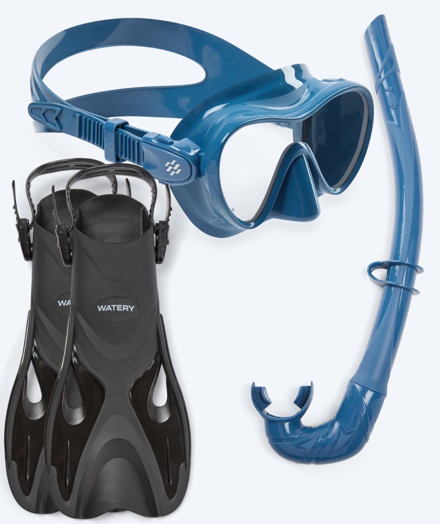 Watery snorkelset för barn - Fisher/Cliff - Mörkblå