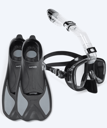 Watery snorkelset för vuxna - Pike/Pearl - Svart