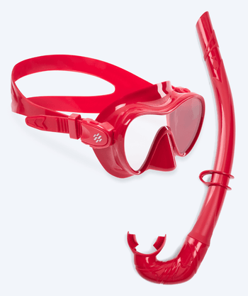 Watery Combo snorkelset för barn - Cliff - Mörkröd