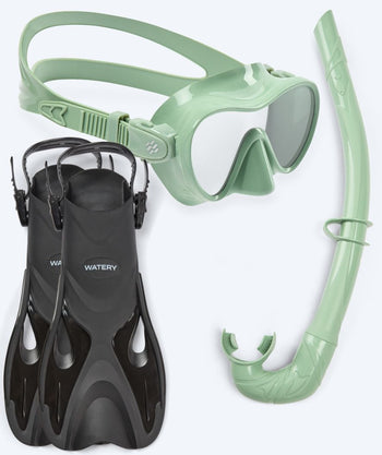 Watery snorkelset för barn - Fisher/Cliff - Grön