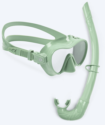 Watery Combo snorkelset för barn - Cliff - Grön