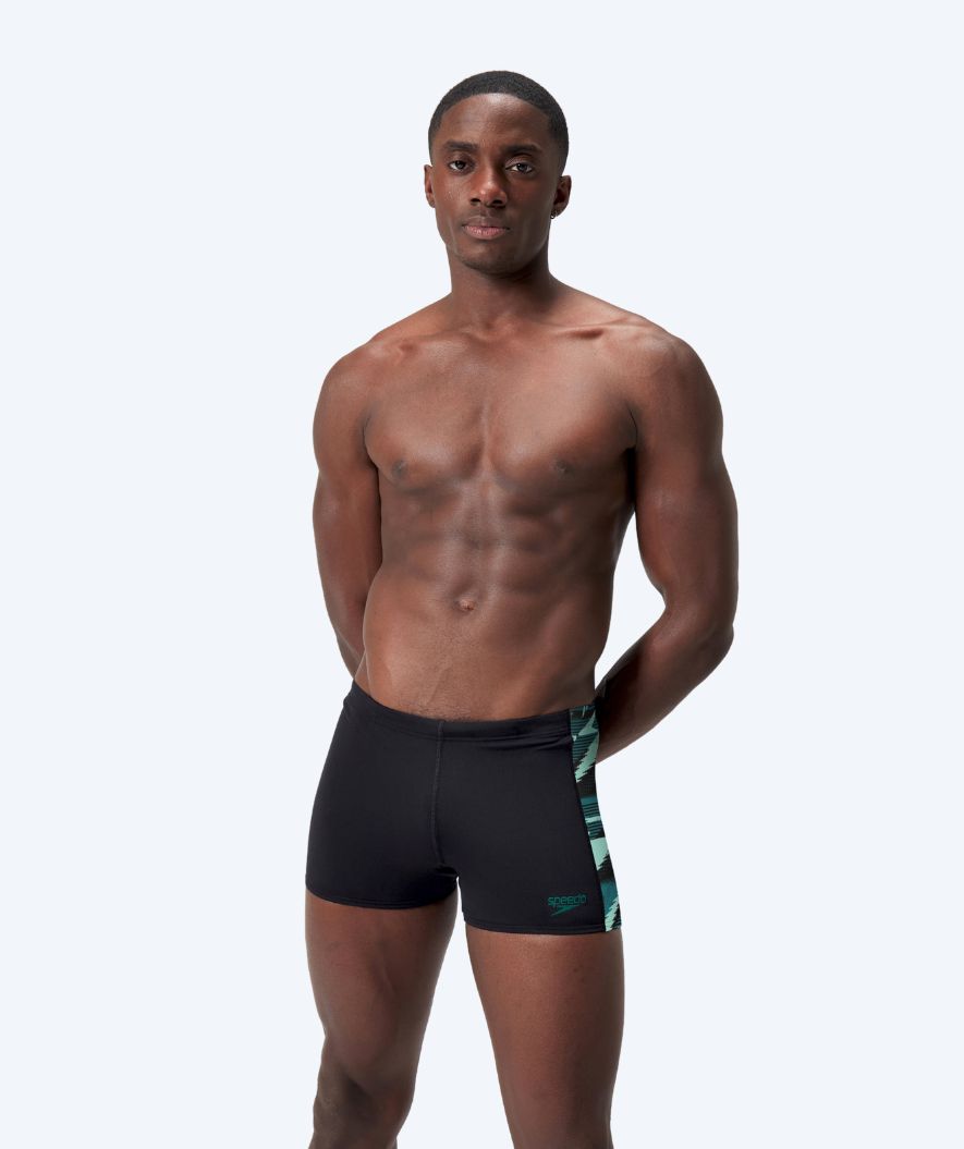 Speedo aquashorts för herr - Hyperboom Panel - Svart/turkos