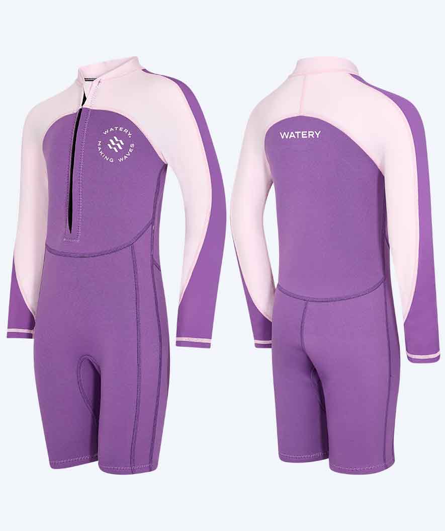 Watery UV våtdräkt för barn - Calypso Långärmad - Atlantic Purple