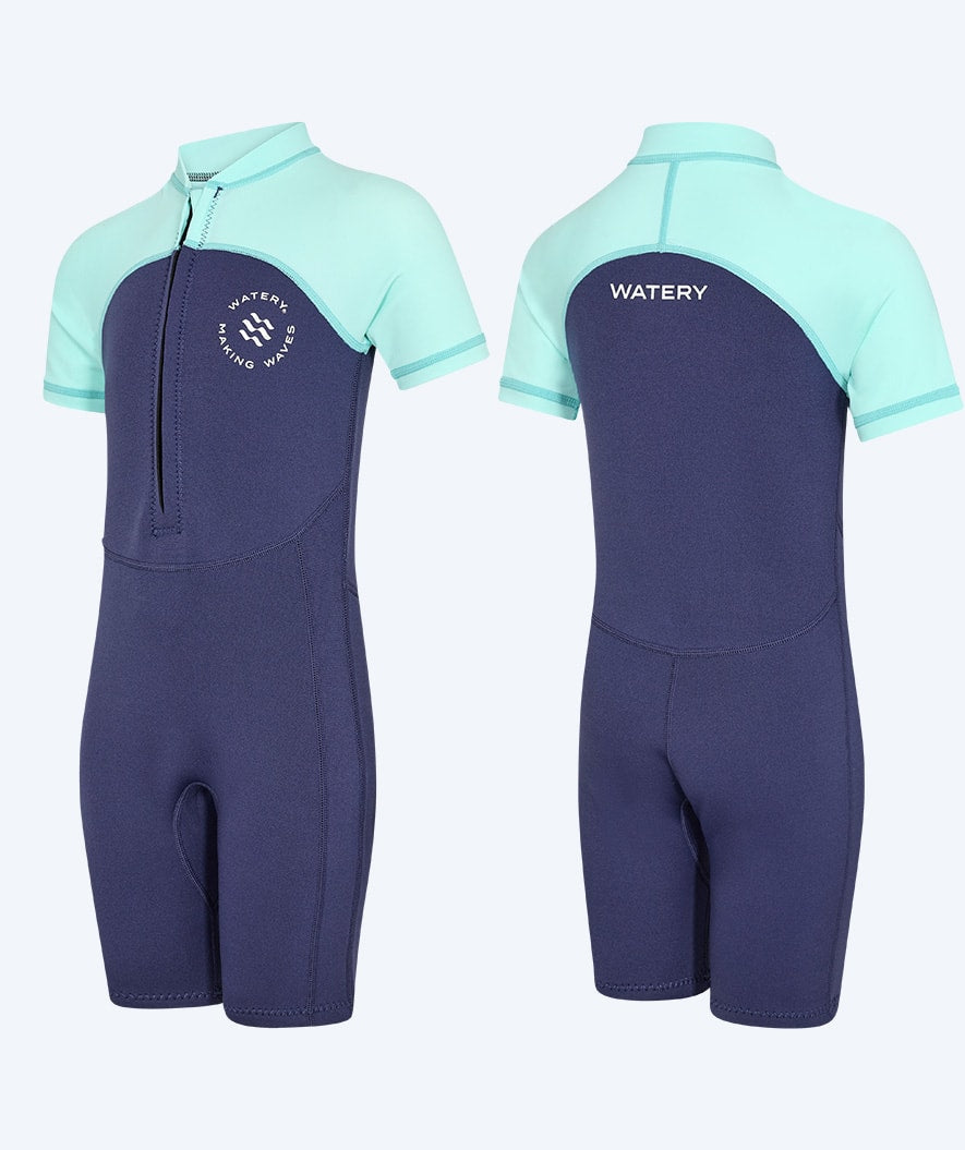 Watery UV våtdräkt för barn - Calypso Shorty - Atlantic Turquoise