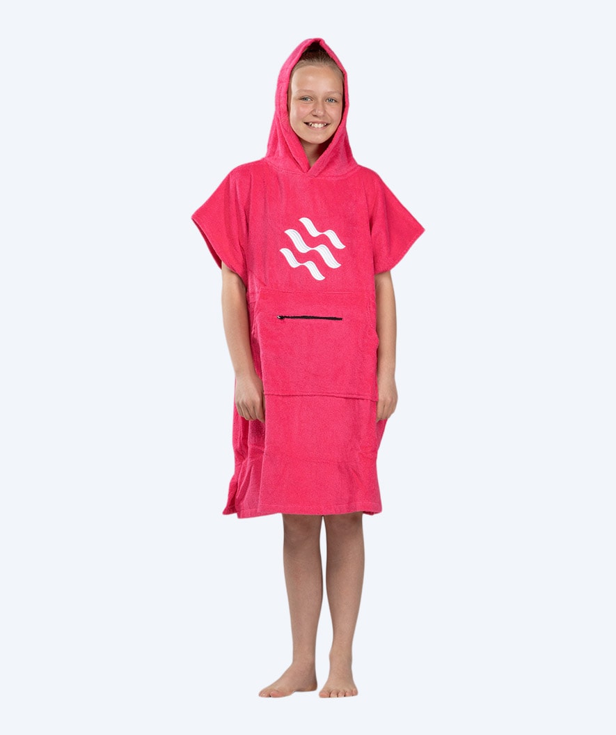Watery badponcho för junior (6-15) - Bomull - Rosa