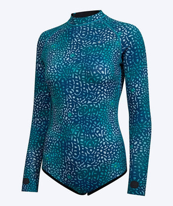 Watery neopren springsuit till damer - Lady Open Back - Grön/Blå