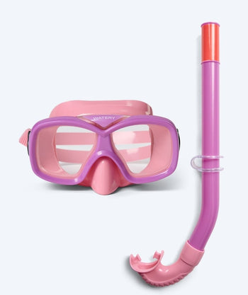 Watery Combo snorkelset för junior (8-15) - Misu - Ljusrosa/lila