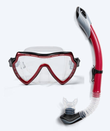 Watery Combo snorkelset för vuxna (från 15 år) - Nebula - Svart/röd