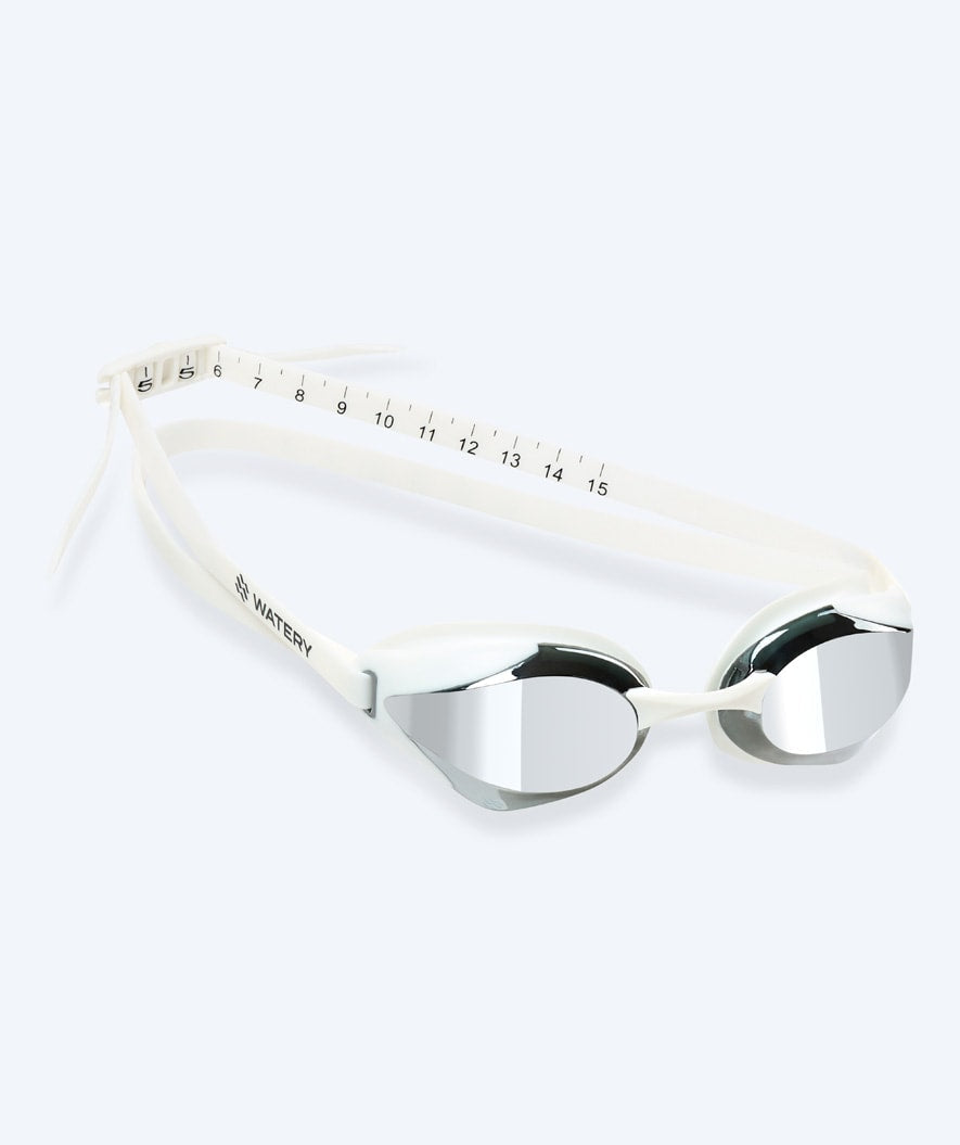 Watery Elite simglasögon - Poseidon Ultra Mirror - Vit/silver