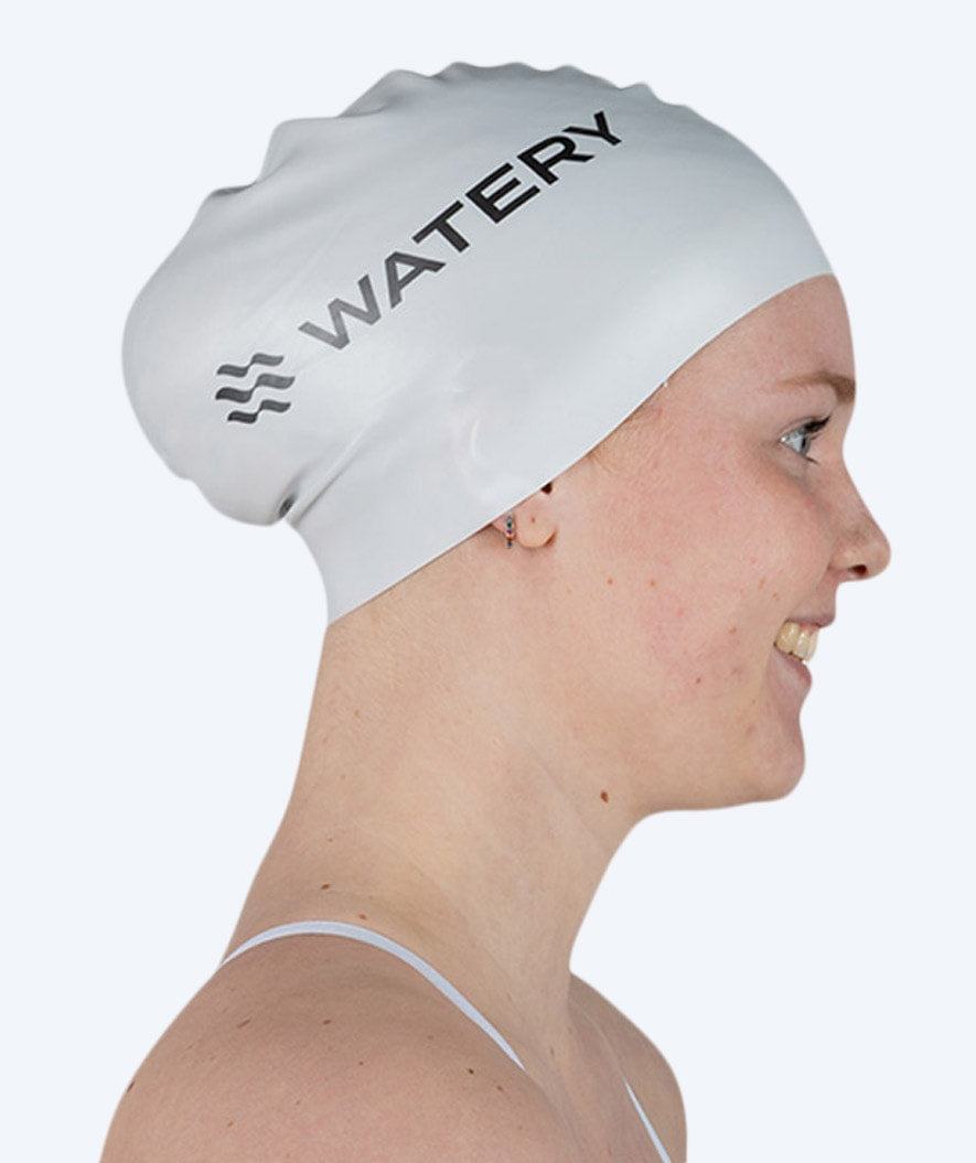 Watery badmössa för långt hår - Signature - Vit