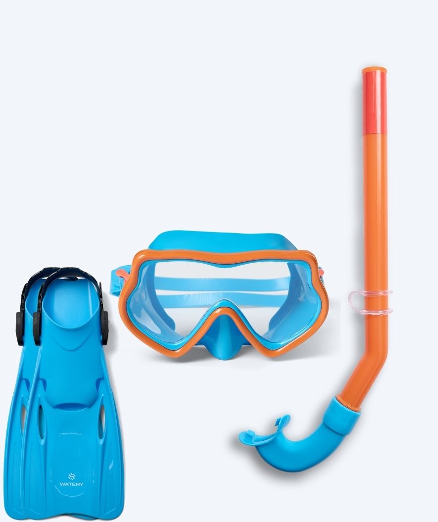 Watery snorkelset för barn (4-10) - Pulina/Fleetwood - Orange/blå