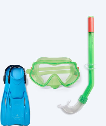 Watery snorkelset för barn (4-10) - Winslet/Fleetwood - Grön/blå