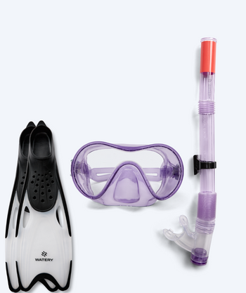 Watery snorkelset för junior (8-15) - Jubal/Rilian - Lila/svart