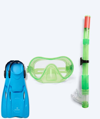 Watery snorkelset för junior (8-15) - Jubal/Fleetwood - Grön/blå