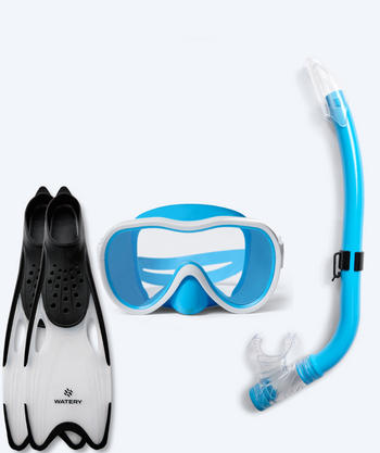 Watery snorkelset för junior (8-15) - Odine/Rilian - Blå/svart