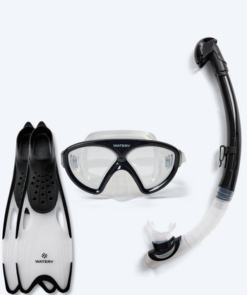 Watery snorkelset för junior (8-15) - Ohio/Rilian - Svart/svart